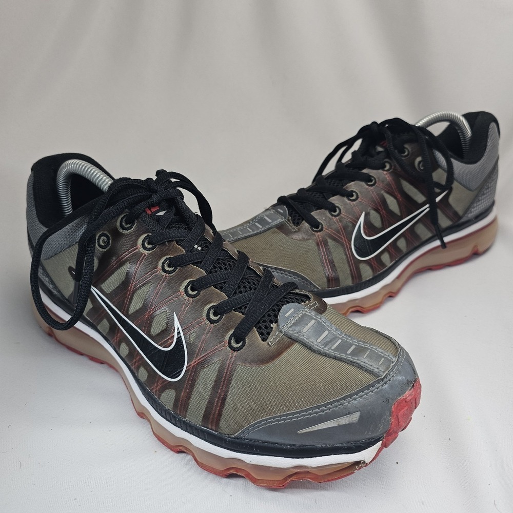 Nike Air Max 2009 Men's 8.5 Gray Black Red Running Shoes Sneakers 354744-003